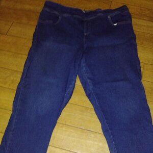 Jeans Medium Wash Cropped Tapered w/Stretch Size 1x 16-18